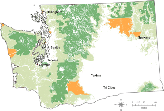 Map of Forest Landowners in Washington State
