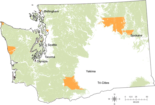 Map of Tribal Forestland in Washington State